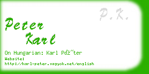 peter karl business card